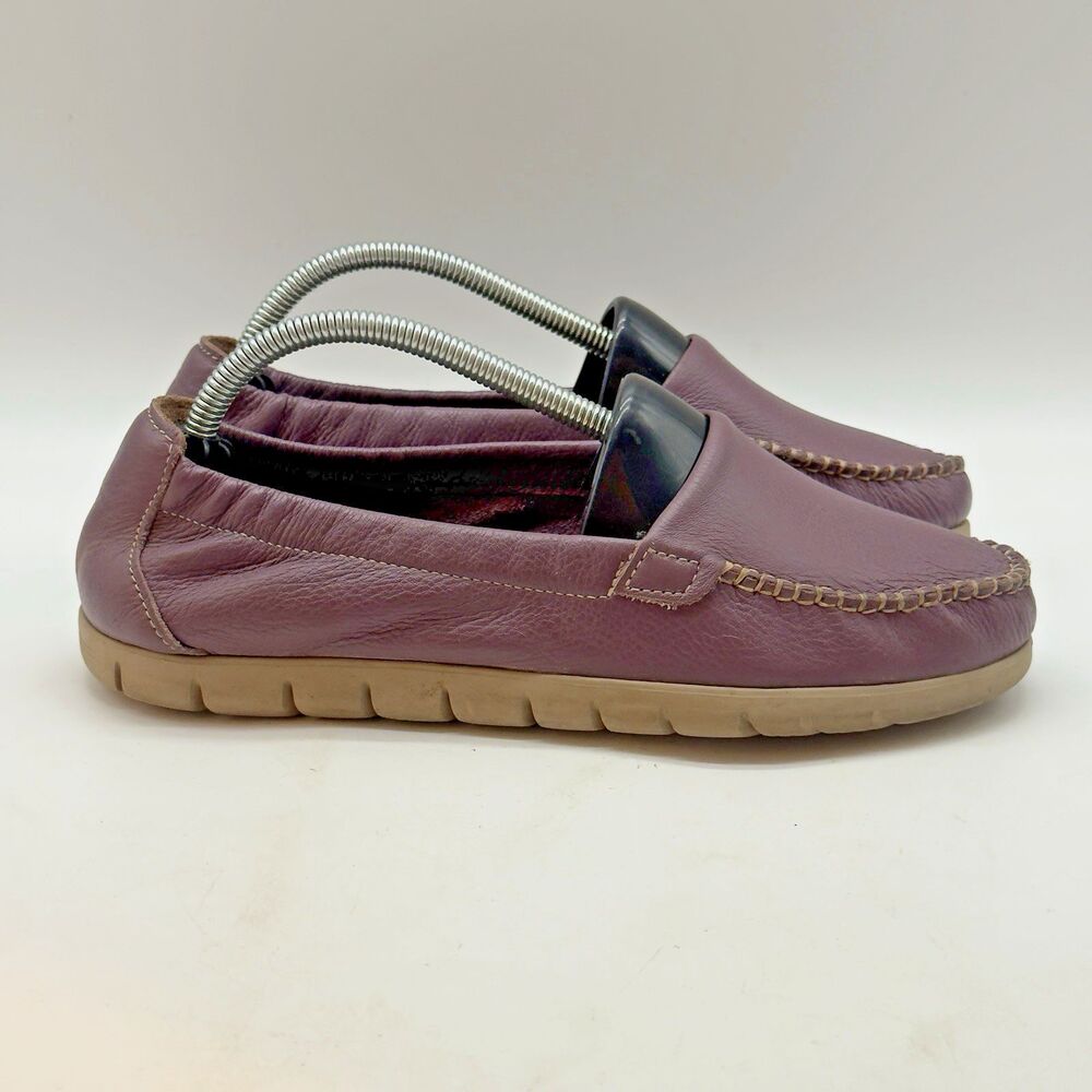 SAS Sunny Slip On Loafer Women 6.5 Blackberry Leather Moccasin Light Comfortcore